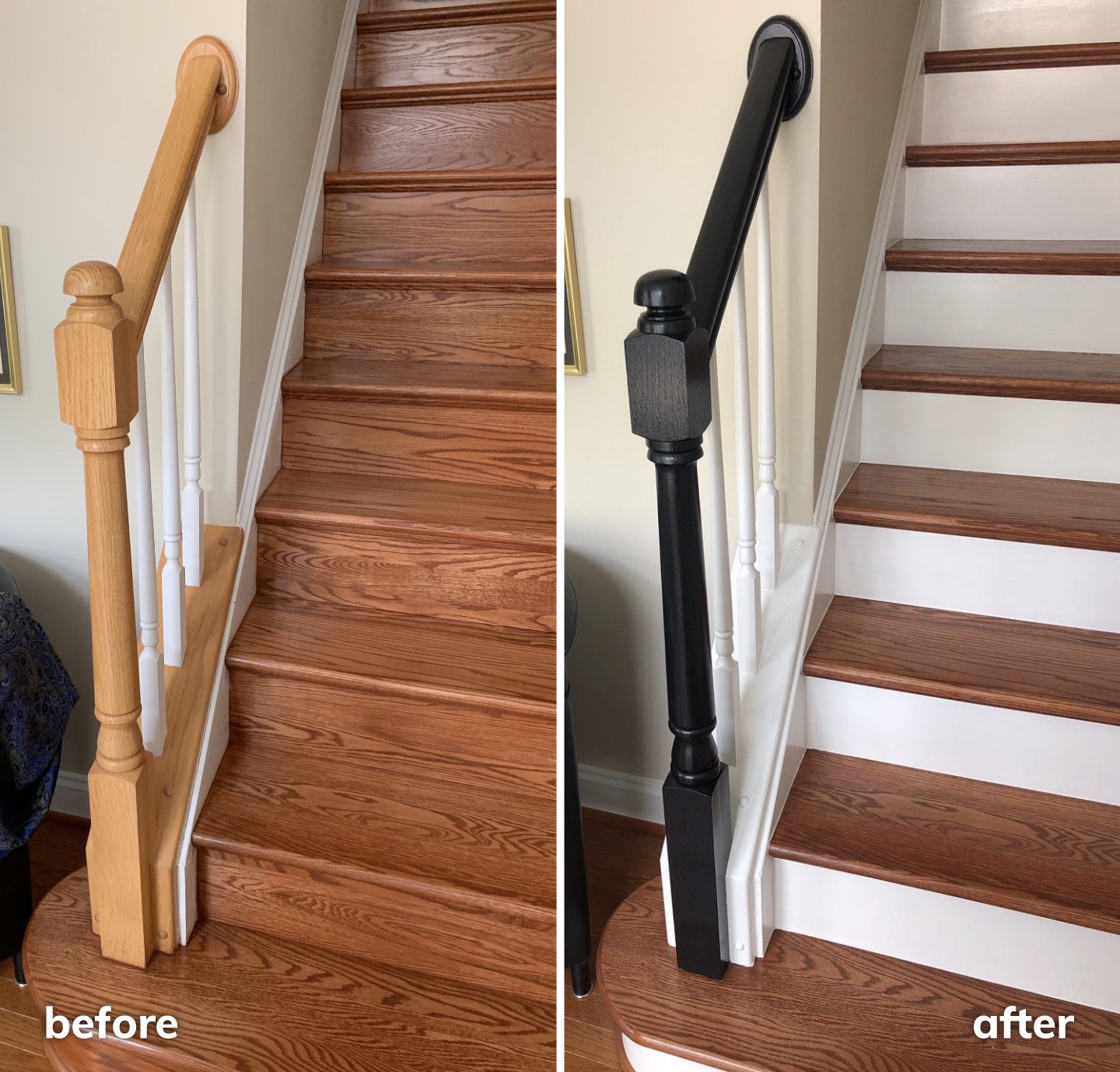Stairs renovation before&after