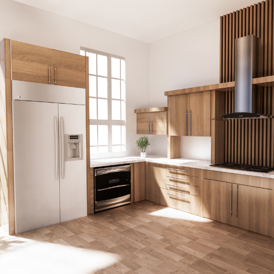 Warm Wood Tones kitchen colored cabinets