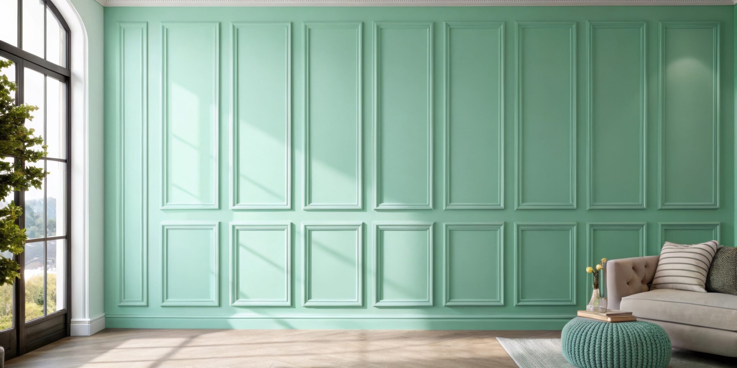 panel molding in modern bedroom