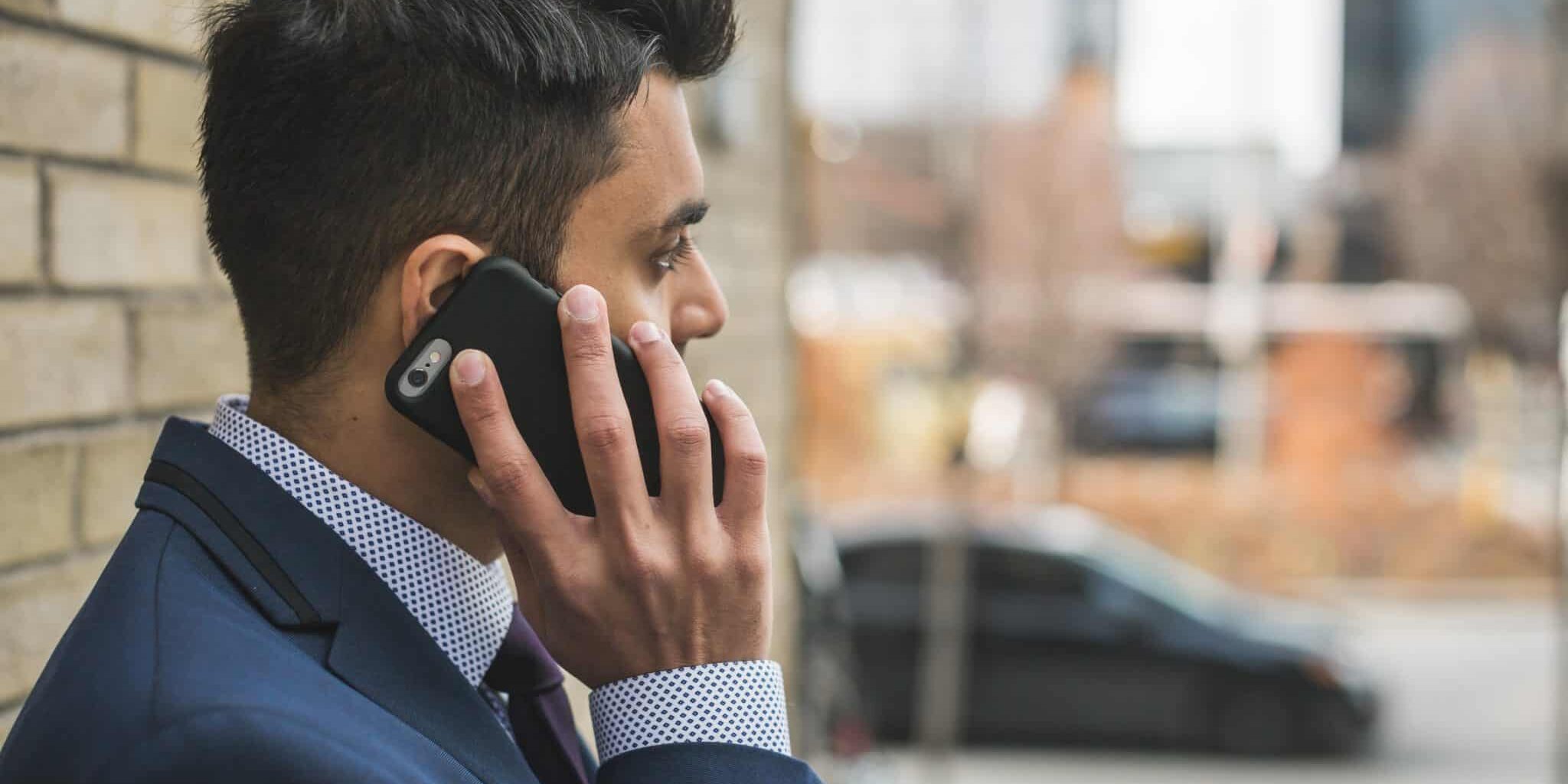 man talking on cell phone