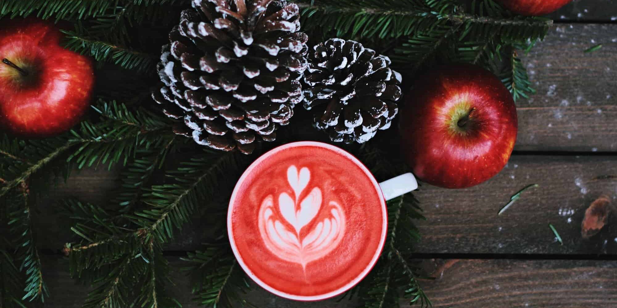 coffee and pine cones